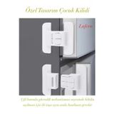 Lufern Dayanıklı 4 Adet Buzdolabı Çekmece Dolap Kapağı Çocuk Kilidi Buzdolabı Gardırop Güçlü Yapışkan