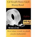 Lufern Dayanıklı Çift Taraflı Iz Bırakmaz Şeffaf Çok Amaçlı Tamir Silikon Bant Güçlü Montaj 18MM x 2mt