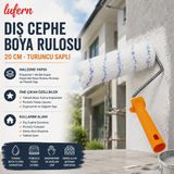 Lufern Dayanıklı Dış Cephe Boya Rulosu 20 cm Turuncu Saplı Pürüzlü Duvar Geniş Yüzeyler Tadilat Ergonomik