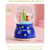 Lufern Dekoratif Küçük Prens Kar Küresi Işıklı Küçük Boy 6.5cm Masa Raf Çalışma Alanı Hediye LED Aydınlatma - Mavi