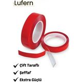 Lufern Ekstra Güçlü Çift Taraflı Iz Bırakmaz Şeffaf Çok Amaçlı Tamir Silikon Bant Montaj Bandı 18MM x 2mt