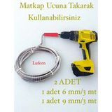Lufern Ergonomik Matkap Ucu Boru Temizleme Spirali 3 Metre 2 Adet Tıkanıklık Açma Gücü