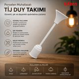 Lufern Isıya Dayanıklı Tij Duy Takımı E27 Uyumlu Porselen Muhafazalı Ev İş Yeri Avize Lambader Ampul