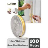 Lufern Kalın Kauçuk 2X50=100 mt Ekstra Uzun Beyaz Kapı Pencere Fitili Soğuk Koruyucu Geçirmez Izolasyon