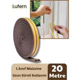 Lufern Kapı Pencere Fitili Soğuk Izolasyon Bandı Kendinden Yapışkanlı Güçlü Kauçuk Yalıtım Bant 2X10=20 mt - Kahverengi