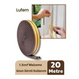 Lufern Kapı Pencere Fitili Soğuk İzolasyon Bandı Kendinden Yapışkanlı Güçlü Kauçuk Yalıtım Bant 2x10=20 Mt