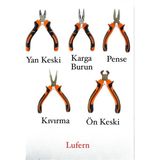Lufern Mini Takı Bijuteri Seti Dayanıklı Kesme Kıvırma Pense Yan Keski Karga Burun Hobi Alet Takımı 5'li - Çok Amaçlı