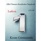 Lufern No 1 Kapı Numarası Kendinden Yapışkanlı Masa Dolap Plastik Ev Posta Kutusu Dış Mekan Daire 3,75 cm - Metalik Gri