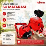 Lufern Özel Tasarım Uğur Böceği Su Matarası Su Meyve Suyu Sıcak Içecek Okul Eğlenceli Sızdırmaz 550 ml - 1 Adet
