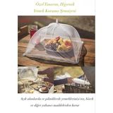 Lufern Özel Tasarım Yemek Koruma Şemsiyesi Pikniz Toz Böcek Yabancı Madde Katlanabilir Hijyenik Açık Alan - 60 x 25 cm