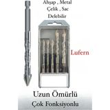 Lufern Premium 5 Li Matkap Ucu Elmas Ahşap Metal Sac Demir Çelik Delebilen Çok Amaçlı Parça Kırılmaz - 6mm -7mm-8mm-10mm-12mm