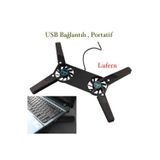 Lufern Premium Katlanabilir Laptop Soğutucu USB Bağlantılı Uzun Ömürlü 2 Fanlı Notebook Portatif