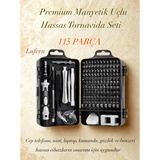 Lufern Profesyonel 115 Parça Manyetik Uçlu Hassas Tornavida Seti Cep Telefonu Laptop Saat Onarım Esnek