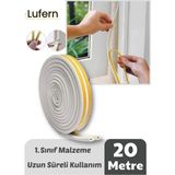 Lufern Pvc Doğrama Pencere Fitili İzolasyon Bandı Kendinden Yapışkanlı Beyaz Kauçuk Yalıtım Bant 2x10=20 Mt