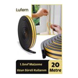 Lufern Siyah Kapı Ve Pencere Soğuk Izolasyon Fitili Kendinden Yapışkanlı Kauçuk Yalıtım Bant 2x10 = 20 Mt