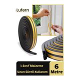 Lufern Siyah Kapı Ve Pencere Soğuk Izolasyon Fitili Kendinden Yapışkanlı Kauçuk Yalıtım Bant 2x3 = 6 Mt