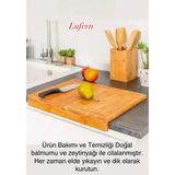 Lufern Uzun Ömürlü Ahşap Tezgah Üstü Kesme Tahtası Küçük Boy Et Sebze Meyve Ekmek Doğrama Kaymaz 38X45 - 38 x 47 cm
