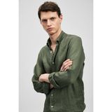 Lufian 111010654 Pitaya Erkek Keten Gömlek Comfort Fit Erkek Gömlek - 2XL - Haki