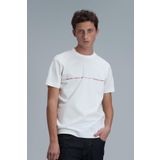 Lufian 111020211 Carlos Kırık Beyaz Modern Grafik Erkek T-shirt