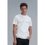 Lufian 111020211 Carlos Modern Grafik T- Shirt Erkek Tişort Beyaz