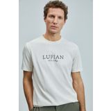 Lufian 111020238 Love Modern Grafik T- Shirt Erkek Tişort Ekru