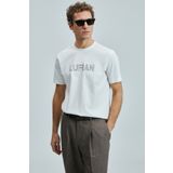 Lufian 111020240 Thınk Modern Grafik Tişort Erkek T-shirt Beyaz