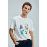 Lufian 111020254 Funky Modern Grafik Tişort Erkek T-Shirt BEYAZ