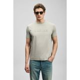 Lufian 111020280 Oscar Modern Grafik T- Shirt Tişört Erkek Tişort BEJ