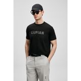 Lufian 111020280 Oscar Modern Grafik T- Shirt Tişört Erkek Tişort SİYAH