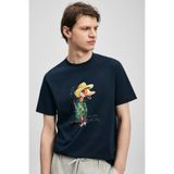 Lufian 111020292 Duck Modern Grafik T-Shirt Erkek Tişort LACİVERT