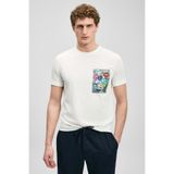 Lufian 111020296 Charlıe Modern Grafik T- Shirt Erkek Tişort BEYAZ
