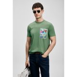 Lufian 111020296 Charlıe Modern Grafik T- Shirt Erkek Tişort YEŞİL