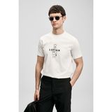 Lufian 111020307 Sımbad Modern Grafik T- Shirt Erkek T-Shirt BEYAZ