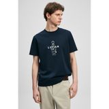 Lufian 111020307 Sımbad Modern Grafik T- Shirt Erkek T-Shirt LACİVERT