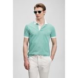 Lufian 111040248 Landon Smart Polo Yaka Tişört Erkek Tişort - 2XL - Yeşil