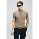 Lufian 111090137 Bold Erkek Pamuklu Tişört Erkek T-Shirt - XL - Bej