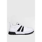 Lufian 111230252 Edgar Casual Erkek Deri Sneaker Ayakkabı Beyaz - Siyah