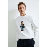 Lufian 112030201 Mıles Erkek Sweatshirt - Beyaz