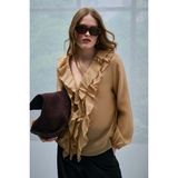 Lufian 121280009 Jessica Kadın Gömlek - XL - Camel