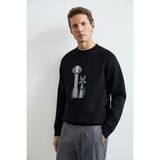 Lufian Alfred Erkek Sweatshirt Siyah - XL