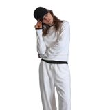 Lufian Amaya Kadın T-Shirt Regular Fit,%95 Pamuk%5 Elastan, Ekru, M Beden