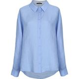 Lufian Barrı Kadın Keten Gömlek - Mavi - 2XL