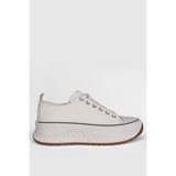 Lufian Beyaz Kadın Sneaker Spor Ayakkabı Tekstil Malzeme Düz Taban ile Rahat Kullanım