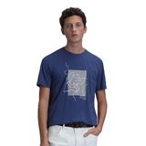 Lufian Bisiklet Yaka Regular Fit Koyu Saks Erkek%100 Pamuk T-Shirt 111020205 S