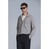 Lufian Cameron Erkek Basic Gömlek Slim Fit Bej - XL
