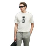 Lufian Carl Modern Grafik T-Shirt, Erkek, Kırık Beyaz, L Beden
