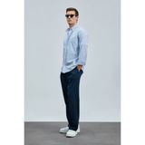 Lufian Charles Erkek Basic Gömlek Regular Fit Mavi - 2XL