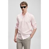 Lufian Danıel Erkek Basic Gömlek Regular Fit Beyaz - Pembe