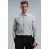 Lufian Danıel Erkek Basic Gömlek Slim Fit Gri - XL