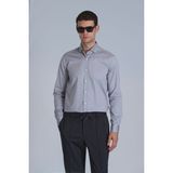 Lufian Danıel Erkek Basic Gömlek Slim Fit Gri - XS